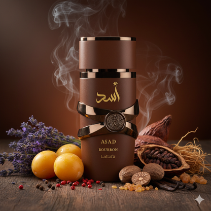 Asad Bourbon Eau de Parfum 100 ml – Parfum Oriental Gourmand pour Homme