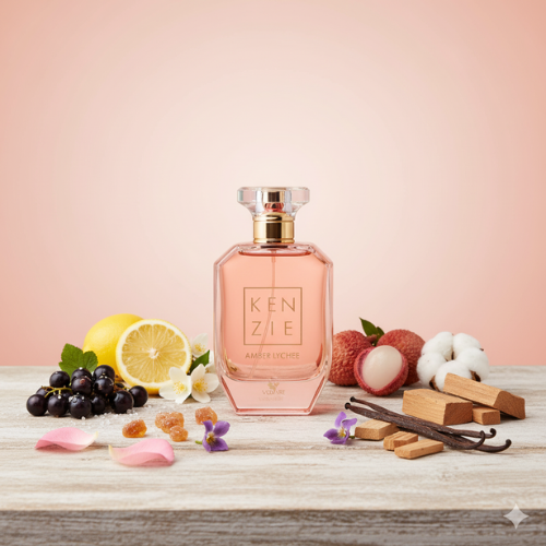 Kenzie Amber Lychee Eau de Parfum 100 ml – Parfum Mixte Fruité, Floral et Ambré
